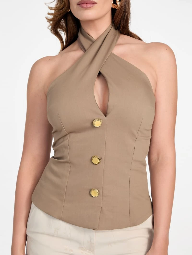 Eco Nada Crossed Halter Top