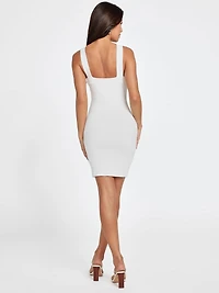 Janet Button Ribbed Sweater Dress