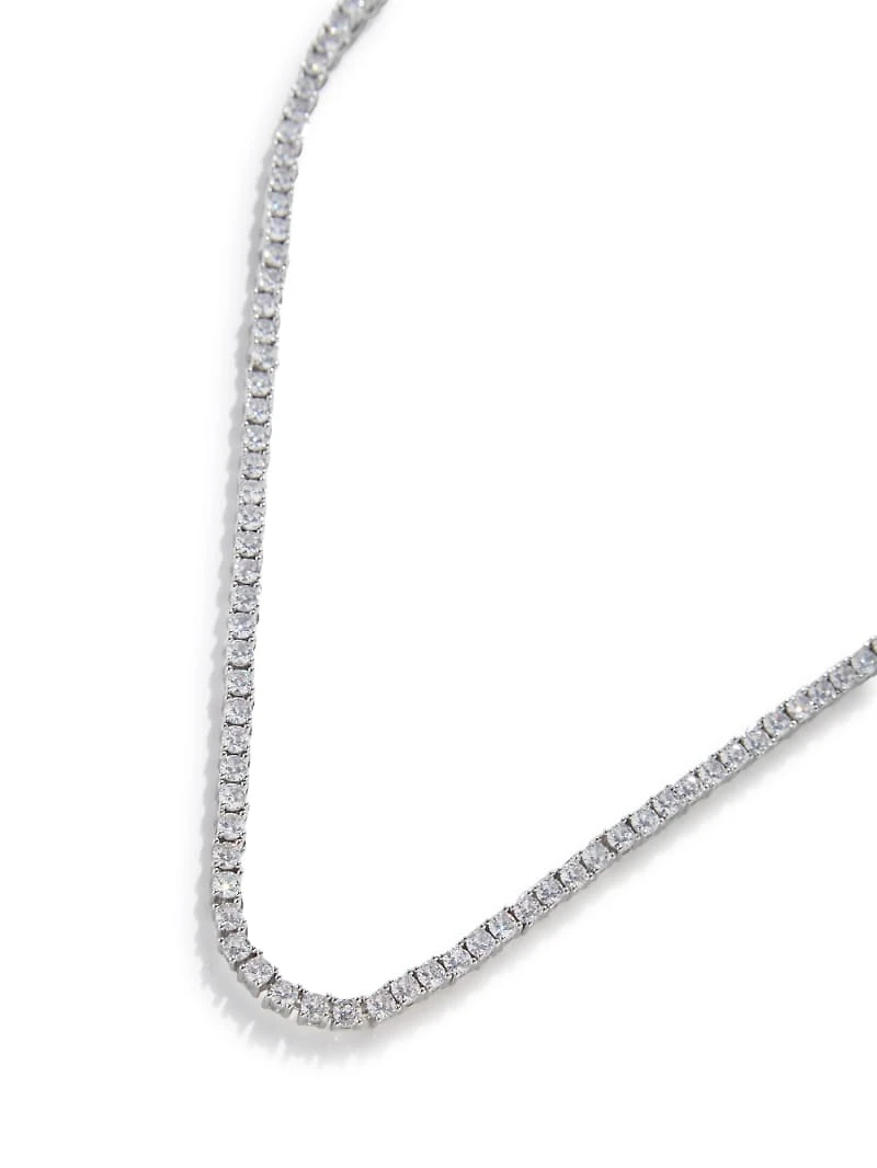 Silver-Tone Tennis Necklace