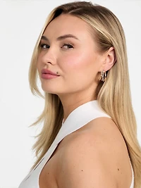 Two-Tone Twisted Hoop Earrings