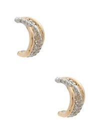 Two-Tone Twisted Hoop Earrings