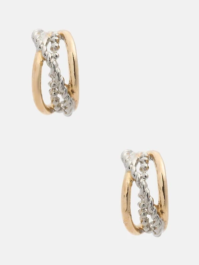 Two-Tone Twisted Hoop Earrings