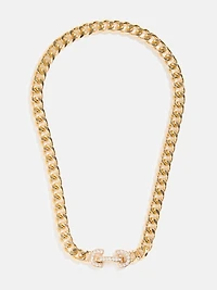 Gold-Tone Chain Crystal Necklace