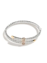 Textured Two-Tone Bangle