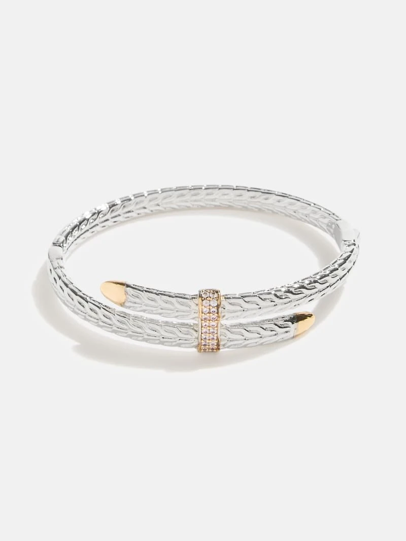 Textured Two-Tone Bangle