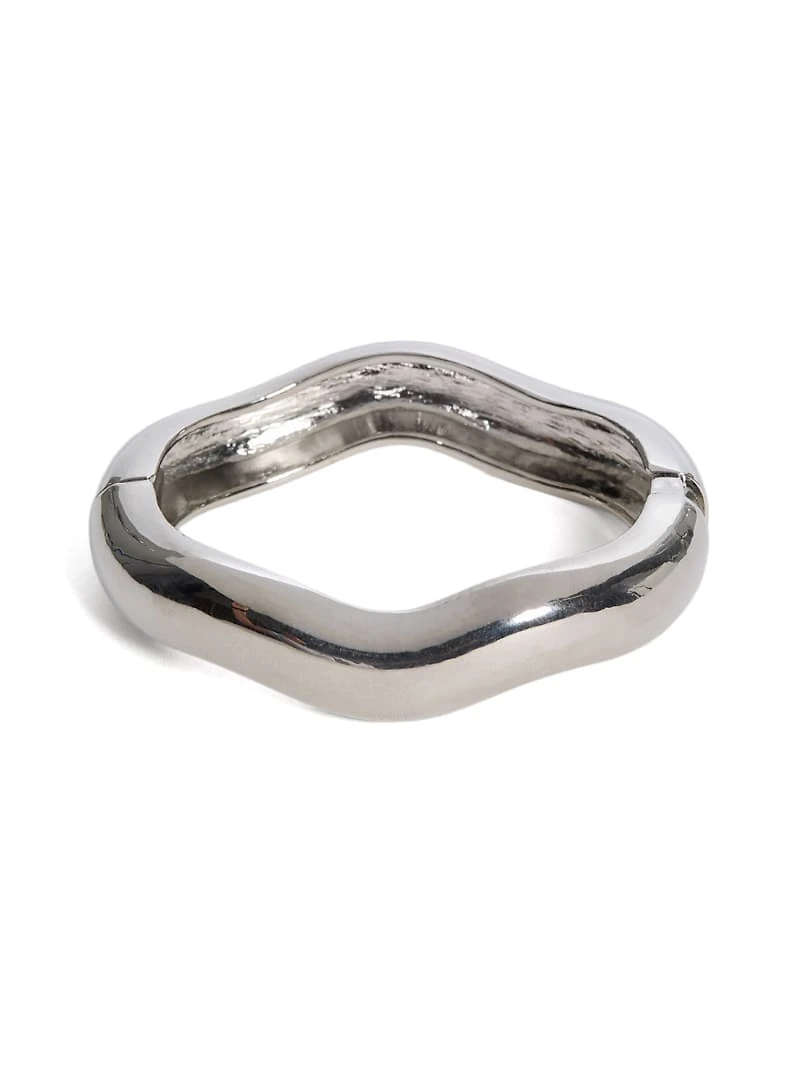 Silver-Tone Hinge Bangle
