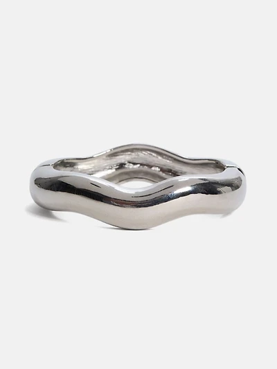 Silver-Tone Hinge Bangle