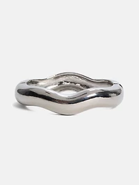 Silver-Tone Hinge Bangle