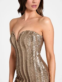 Bianca Sequin Bustier Dress