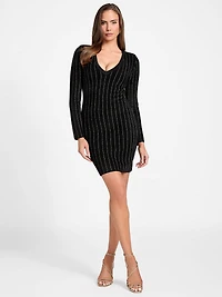 Menna Pinstriped Sweater Dress