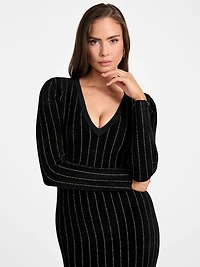 Menna Pinstriped Sweater Dress