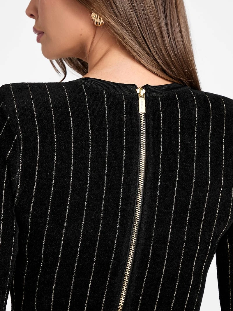 Menna Pinstriped Sweater Dress