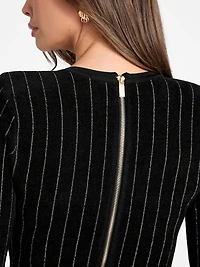 Menna Pinstriped Sweater Dress