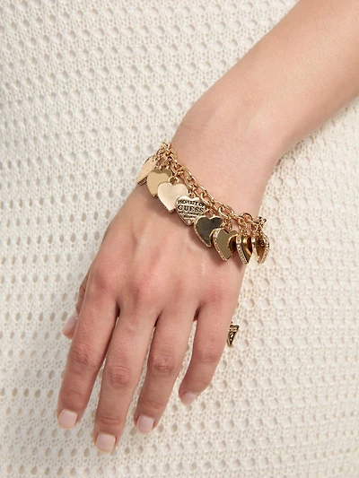 Gold-Tone Crystal Charm Bracelet