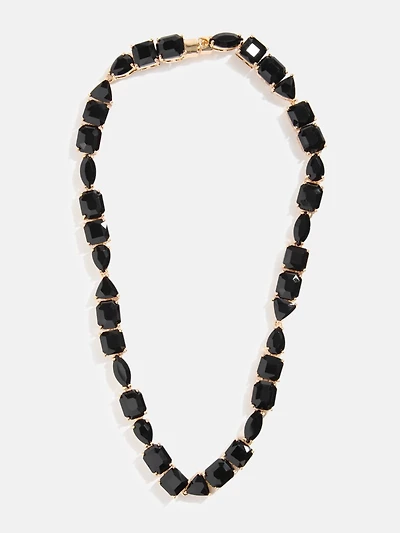 Gold-Tone Black Stone Necklace