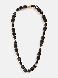 Gold-Tone Black Stone Necklace