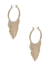 Crystal Tassel Hoop Earrings