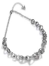 Silver-Tone Pavé G-Link Necklace