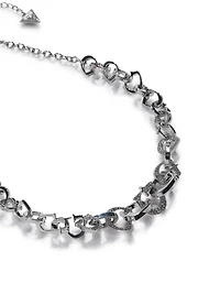 Silver-Tone Pavé G-Link Necklace