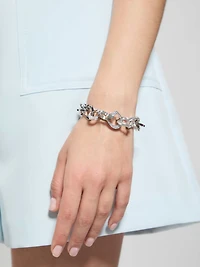 Silver-Tone Pavé G-Link Bracelet