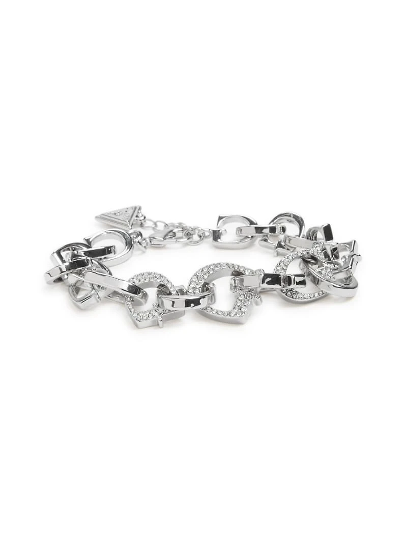 Silver-Tone Pavé G-Link Bracelet