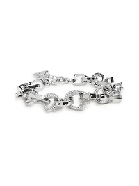 Silver-Tone Pavé G-Link Bracelet