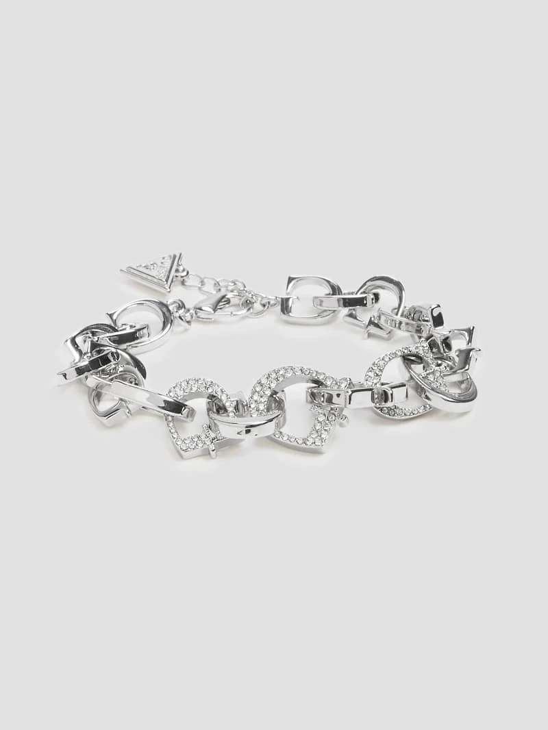 Silver-Tone Pavé G-Link Bracelet
