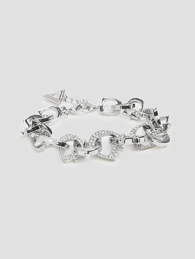 Silver-Tone Pavé G-Link Bracelet