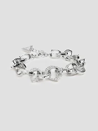 Silver-Tone Pavé G-Link Bracelet