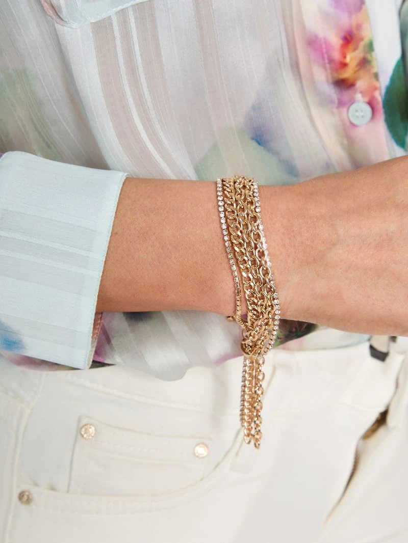 Gold-Tone Multi-Chain Toggle Bracelet