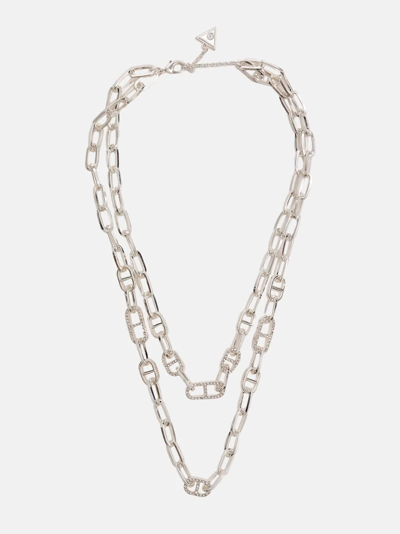 Silver-Tone Link Layered Necklace