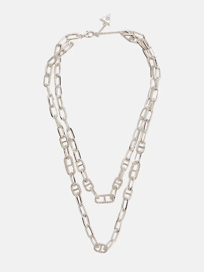 Silver-Tone Link Layered Necklace