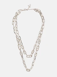 Silver-Tone Link Layered Necklace
