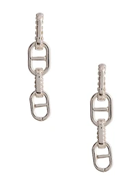 Silver-Tone Link Drop Earrings