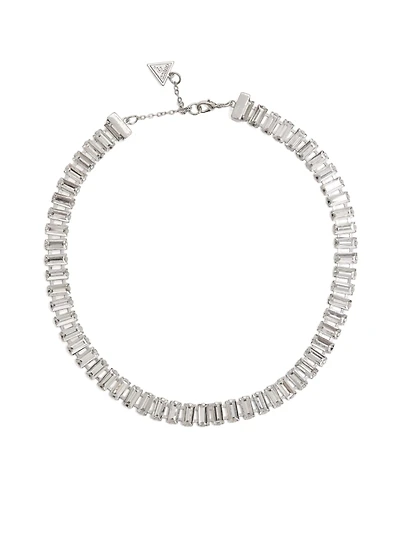 Silver-Tone Baguette Collar Necklace