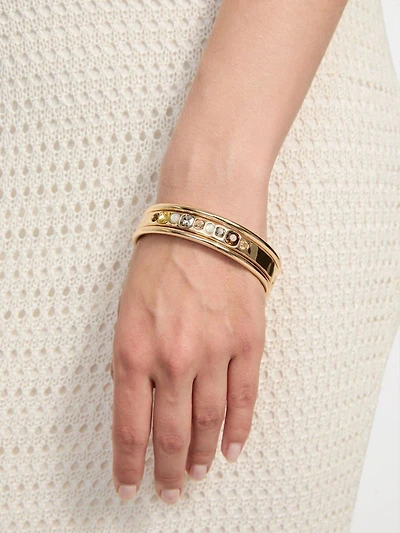 Gold-Tone Bangle Crystal Bracelet