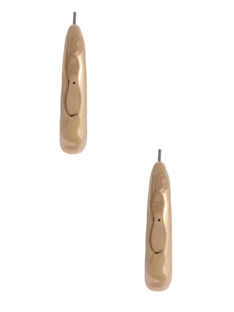 Hammered Gold-Tone Hoop Earrings