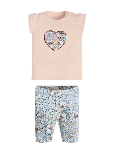 Mixed Print Heart Tee and Leggings Set (0-24M)