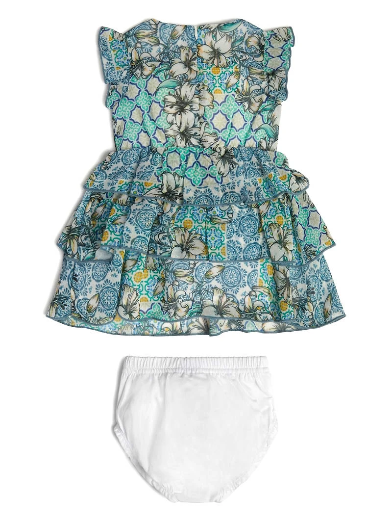 Printed Chiffon Dress and Bloomers Set (0-24M)
