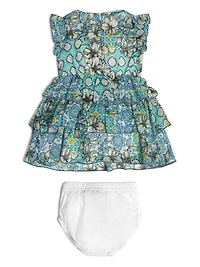 Printed Chiffon Dress and Bloomers Set (0-24M)