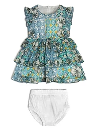 Printed Chiffon Dress and Bloomers Set (0-24M)