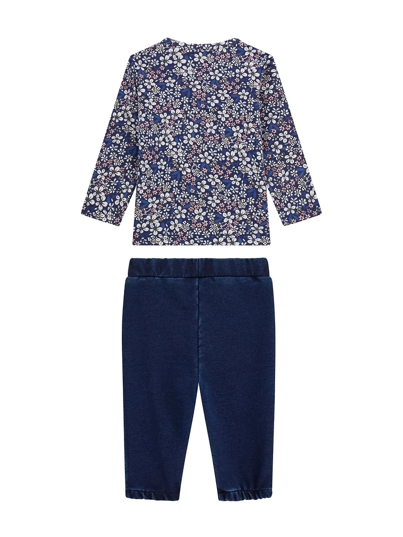 Floral Logo Tee and Knit Pants Set (0-24M)