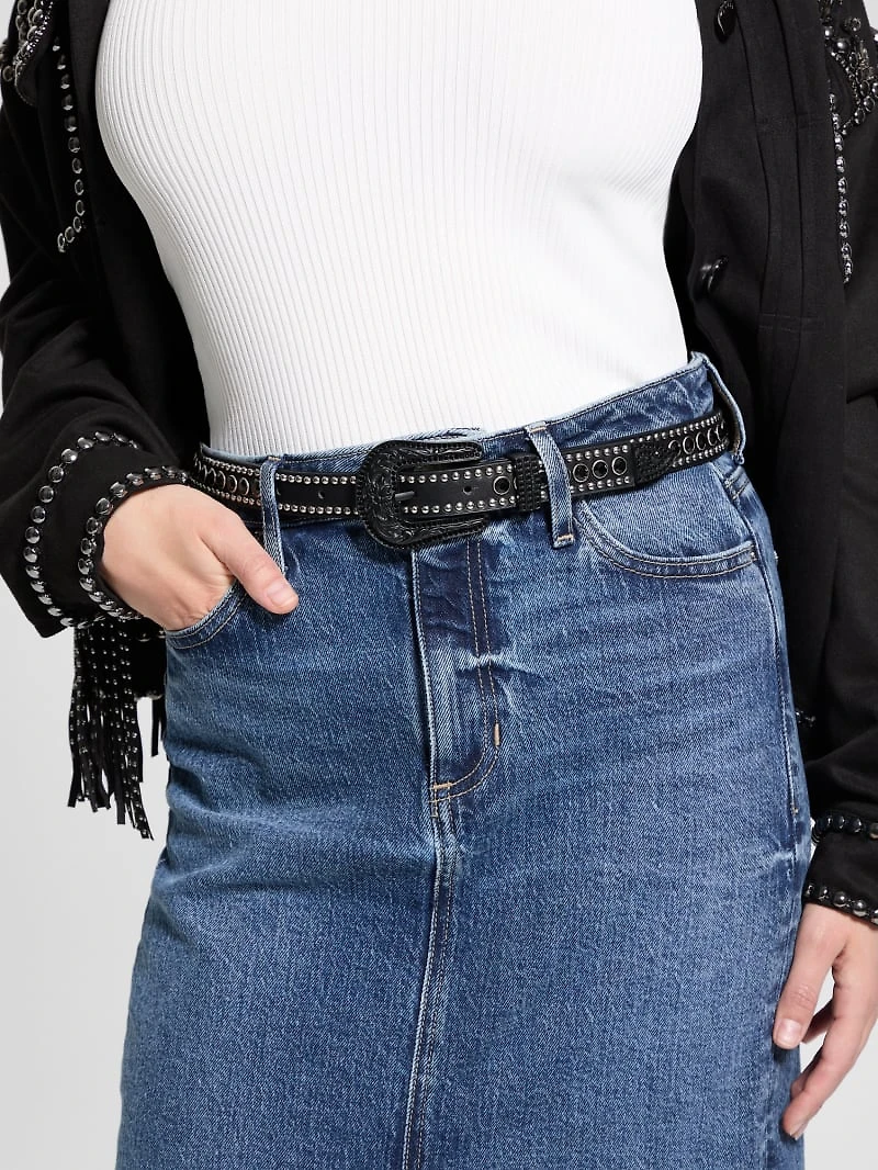 Dakota Rhinestone Skinny Belt