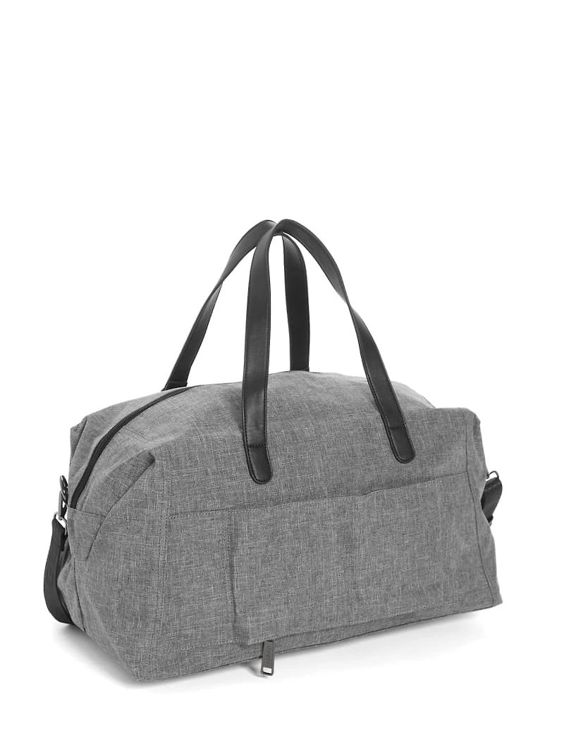 Faux-Leather Trim Duffle Bag