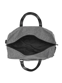 Faux-Leather Trim Duffle Bag