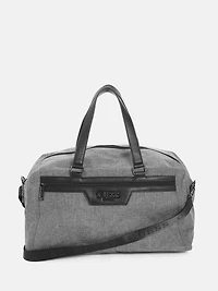Faux-Leather Trim Duffle Bag