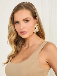 Gold-Tone Joli Fan Earrings
