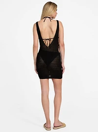Open-Knit Crochet Mini Dress