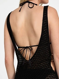 Open-Knit Crochet Mini Dress