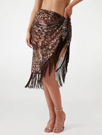 Eco Printed Sarong Swim Cover-Up